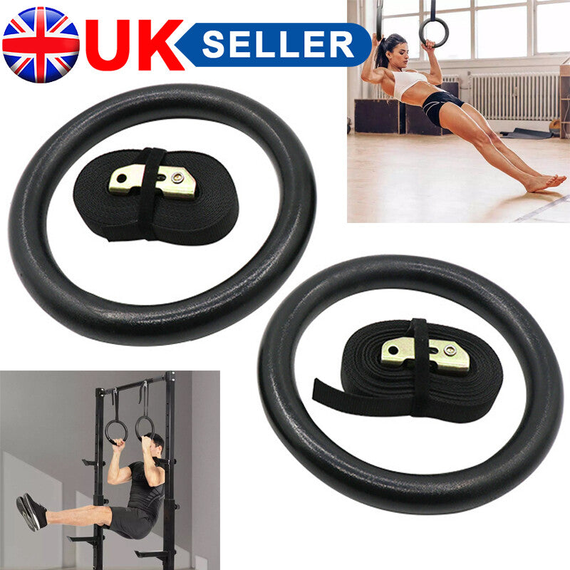 Gymnastic Olympic Rings With Straps Gym Fitness Strength Training Pull Up 400KG