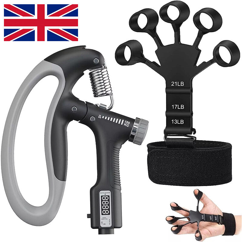 Sport 10-100 Kg Hand Grip Strengthener Adjustable Forearm Wrist Finger Trainer
