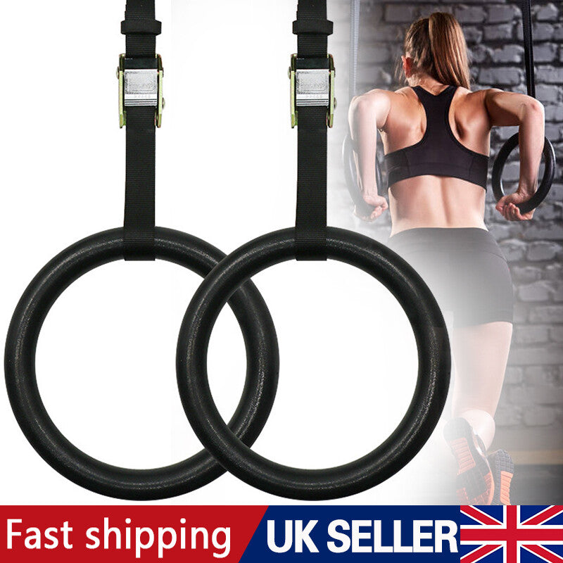 Gymnastic Olympic Rings With Straps Gym Fitness Strength Training Pull Up 400KG