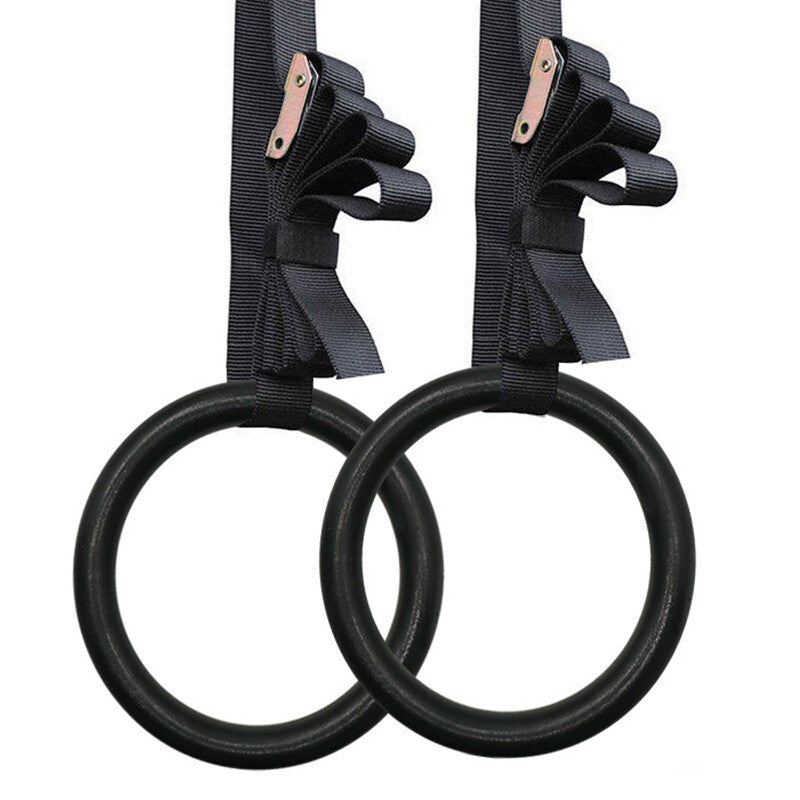 Gymnastic Olympic Rings With Straps Gym Fitness Strength Training Pull Up 400KG